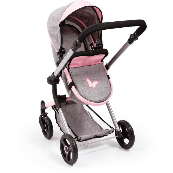 Bayer Design- Accessoire, Siège Auto Easy Go, Convient pour Neo Vario  Landau de poupée, Poupon, 67933AA, Rose, Gris avec Papillon