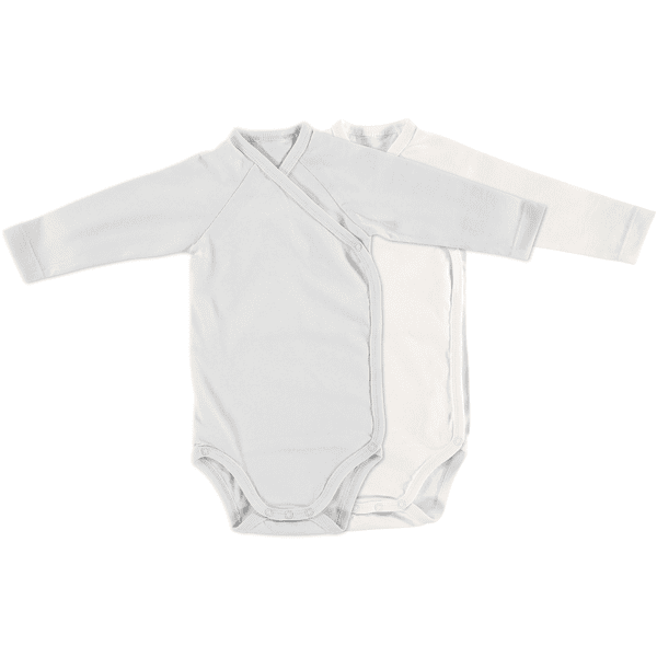 Alvi ® Langærmet bodysuit 2-pack grå + hvid