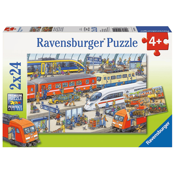 RAVENSBURGER Palapeli - Vilskettä rautatieasemalla, 2x24 palaa 09191 