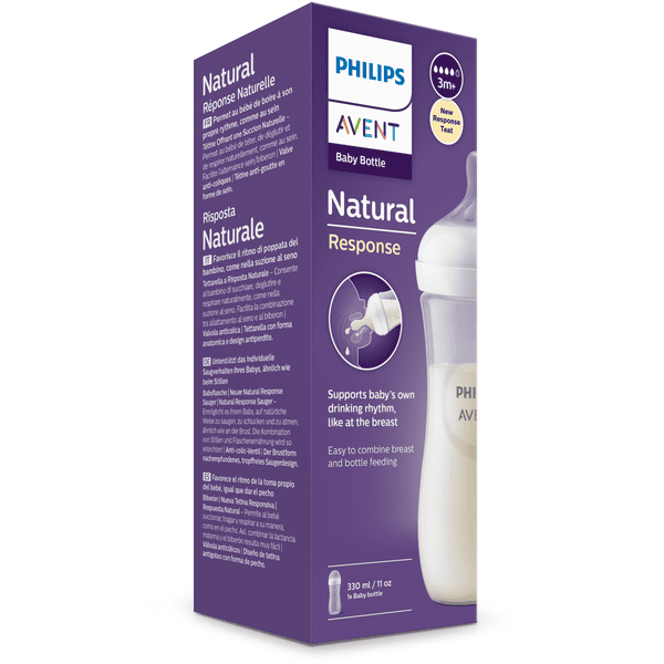 Philips Avent Biberon Réponse Naturelle de 330 ml, sans BPA pour les bébés  de 3 mois et + (modèle SCY906/01)