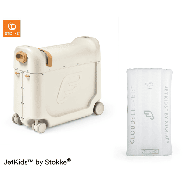 JETKIDS™ BY STOKKE® Aufsitzkoffer BedBox™ Full Moon und Matratze CloudSleeper™ weiß