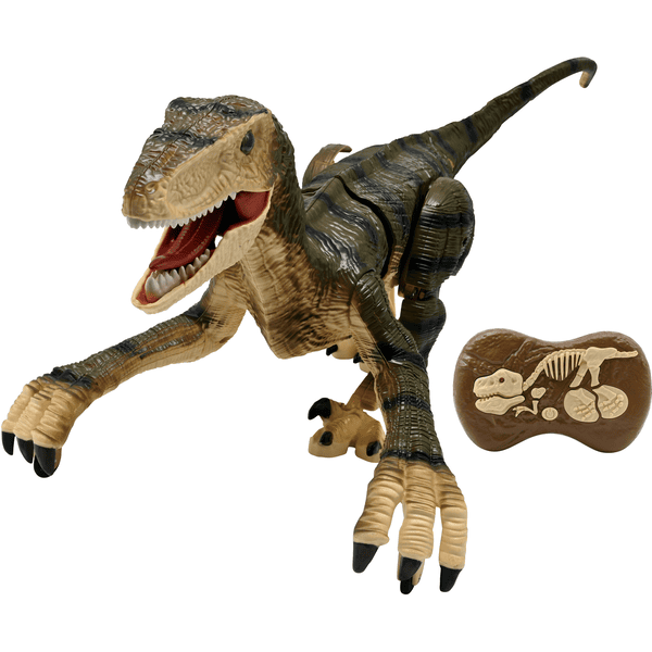 LEXIBOOK Crosslander RC Velociraptor - Dinosaurio teledirigido con efectos de luz y sonido