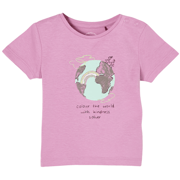 s. Olive r T-shirt rose avec écriture Print 