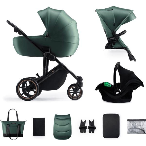 Kinderkraft Barnvagn Prime2 3in1 Mink Pro Dark Green