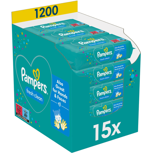 Pampers Feuchttücher Fresh Clean ECom 1200 Tücher (15 x 80 Stk)