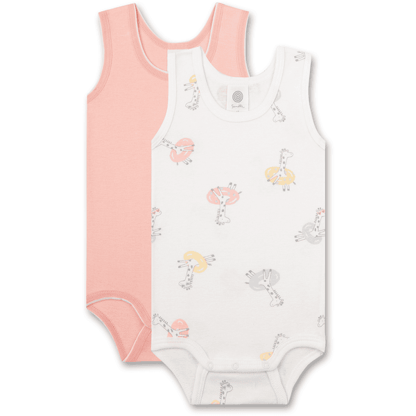 Sanetta Body Doppelpack Giraffen offwhite/ rosa 