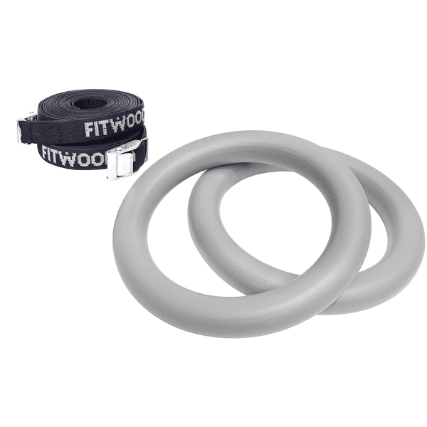 Fitwood Anillas de gimnasia ULPU MINI gris con correas negras