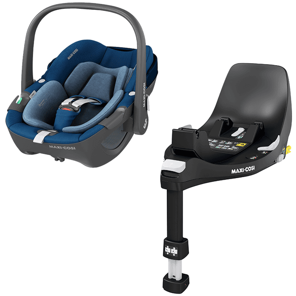 MAXI COSI Set Babyschale Pebble 360 Essential Blue plus Basisstation  FamilyFix 360 