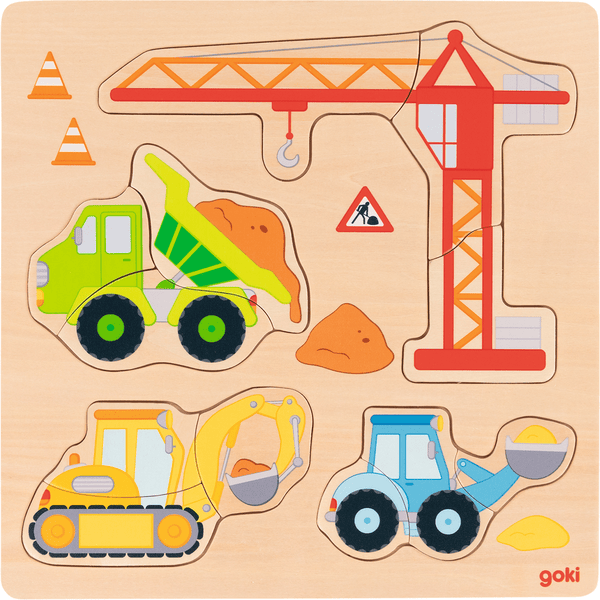 goki Vložte puzzle stavebních vozidel