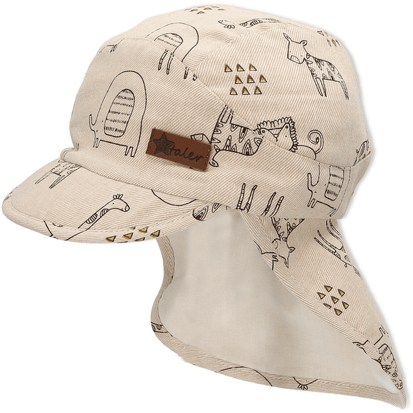 Sterntaler Peaked cap med nackskydd Safari beige
