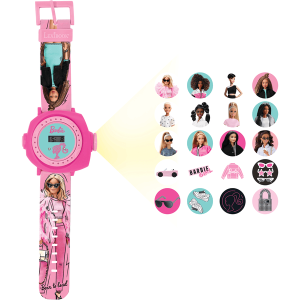 LEXIBOOK Horloge de projection numérique Barbie avec 20 images à projeter