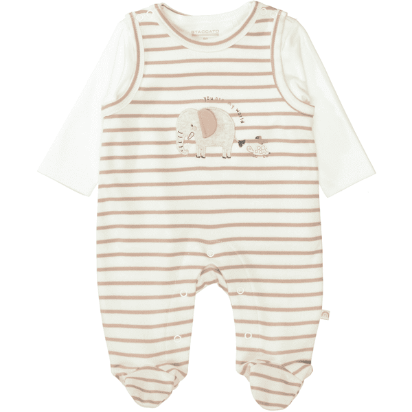 Staccato Tutina + Maglia a maniche lunghe, warm white/a righe 