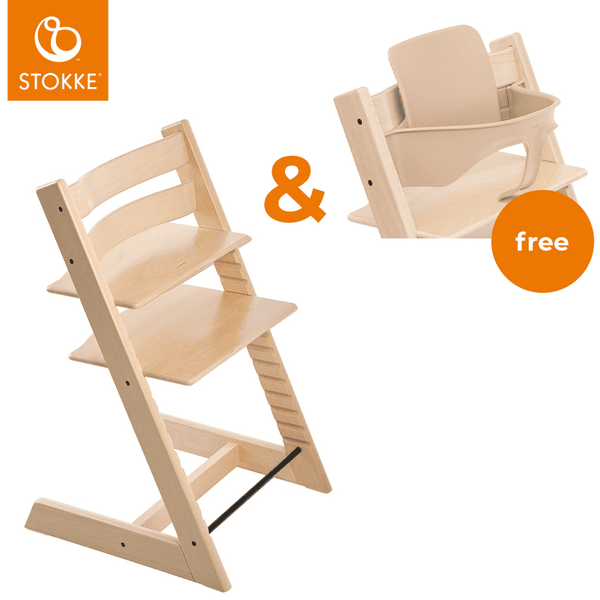 STOKKE® Tripp Trapp® Hochstuhl Buche natur + Gratis Baby Set V2 natur