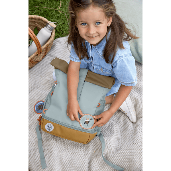 LÄSSIG Sac à dos enfant Mini Rolltop Backpack, Nature light blue