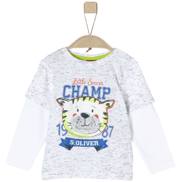 s.Oliver Boys Langarmshirt white melange