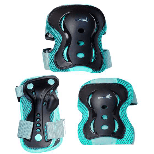 muuwmi Protections enfant pour roller turquoise taille M