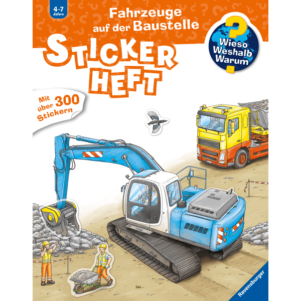 Ravensburger Wieso? Weshalb? Warum? Stickerheft: Fahrzeuge auf der Baustelle