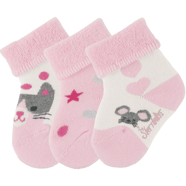 Sterntaler Dětské ponožky 3-pack kočka růžová 