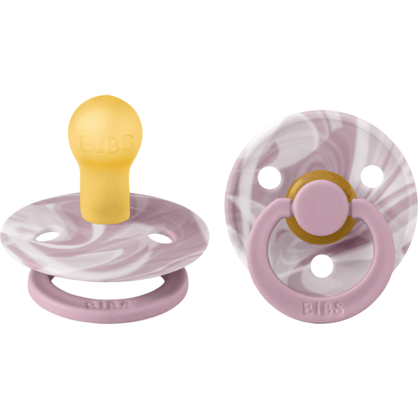 BIBS® Dudlík Colour Tie Dye - Heather &amp; White 0-6 měsíců, 2 ks.
