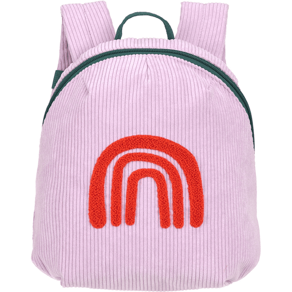 LASSIG Cartable de maternelle enfant velours cotele Little Gang arc en ciel violet roseoubleu