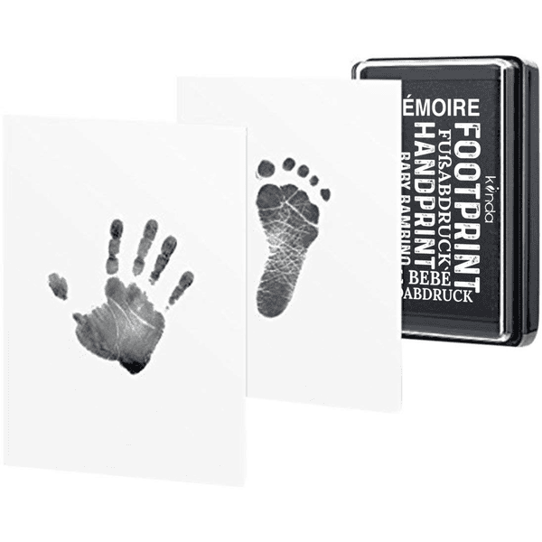 kiinda Almohadilla para sellos de manos y pies de bebé, en negro 