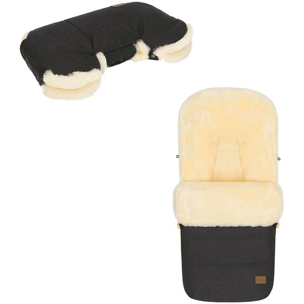 fillikid Style Style Vinterfotmuff Bernina Lambskin inkl. handvärmare Nyby Lambskin mörkgrå melange