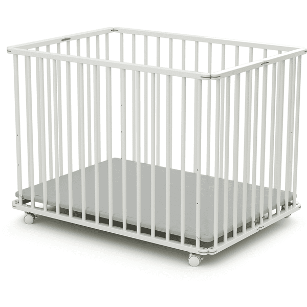 WEBABY Corral plegable haya blanco 70x100 cm