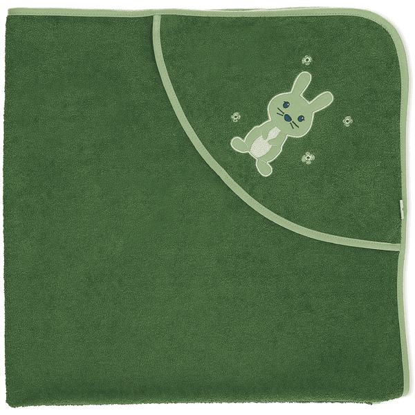 Sterntaler Cape de bain enfant Kinni uni vert foncé 100x100 cm