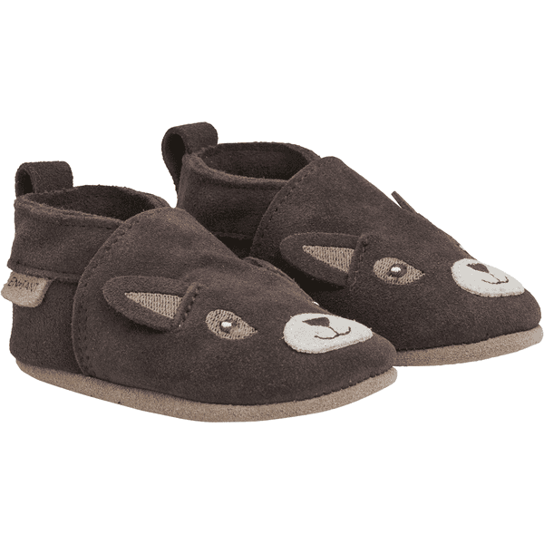 EN FANT Pantofle Suede Animal Chocolate Brown