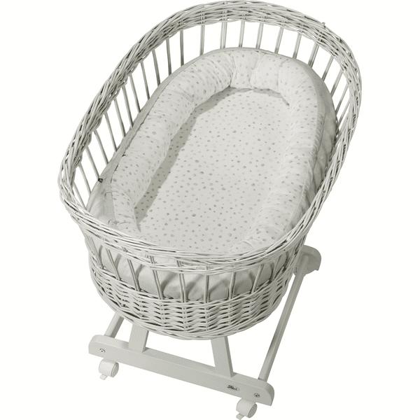 Birthe Alvi® Bundelset Bassinet + Sluimernest Aqua Dot