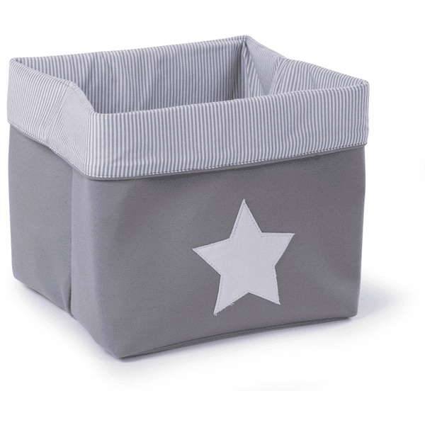 CHILDHOME Aufbewahrungsbox grau Streifen 32 x 32 x 29 cm - baby