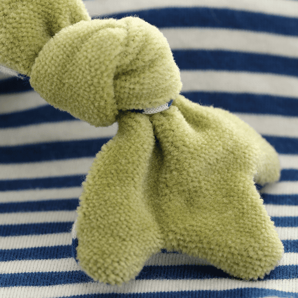 Doudou naissance plat à nœuds Grenouille Verte Jersey de coton bio Sigikid®  19 cm