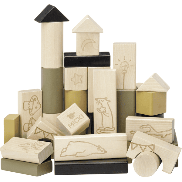 Micki cubes en bois Premium 40 pièces