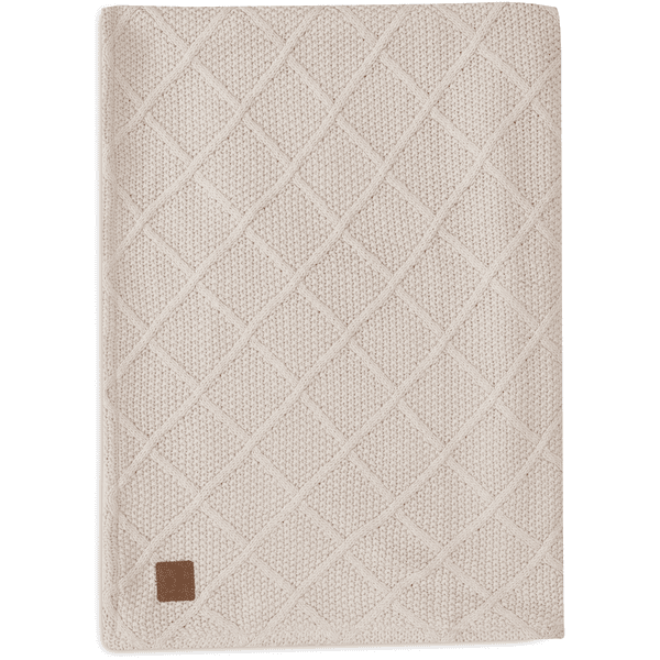 jollein Peitto Check Knit Oatmeal/Teddy Fleece 100 x 150cm