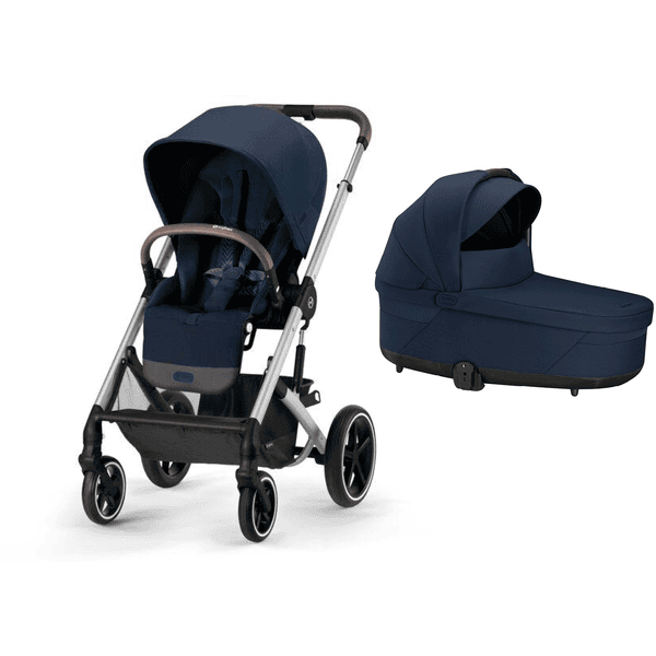 cybex GOLD Kinderwagen Balios S Lux Silver Ocean Blue inklusive Kinderwagenaufsatz Cot S Lux Ocean Blue