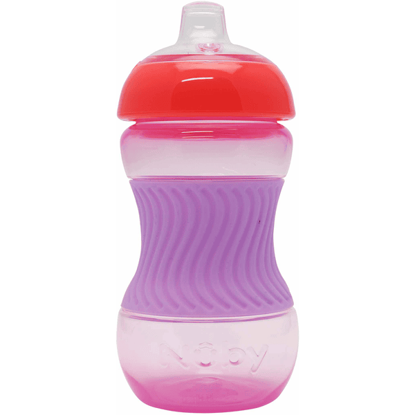 Nûby Trinklernbecher mit Griffmulde aus Silikon 180ml ab 4 Monaten in pink