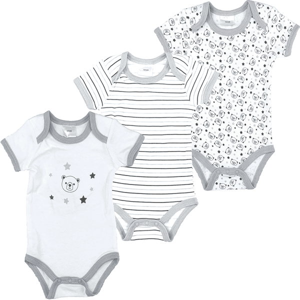 body bebe garcon a manches courtes imprime (lot de 3) multicolore