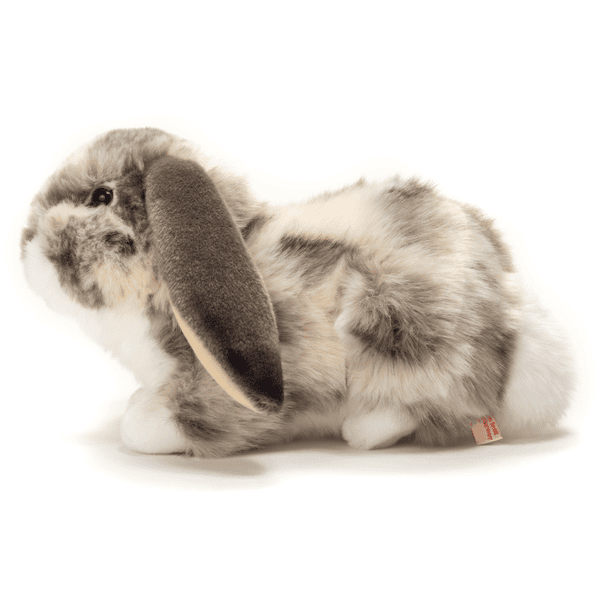 Teddy HERMANN® Peluche lapin bélier couché gris/blanc 30 cm