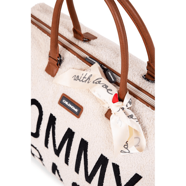 Mommy Bag Borsa Fasciatoio con Materassino in Camoscio e Dettagli Teddy  CHILDHOME - CH-CWMBBMR