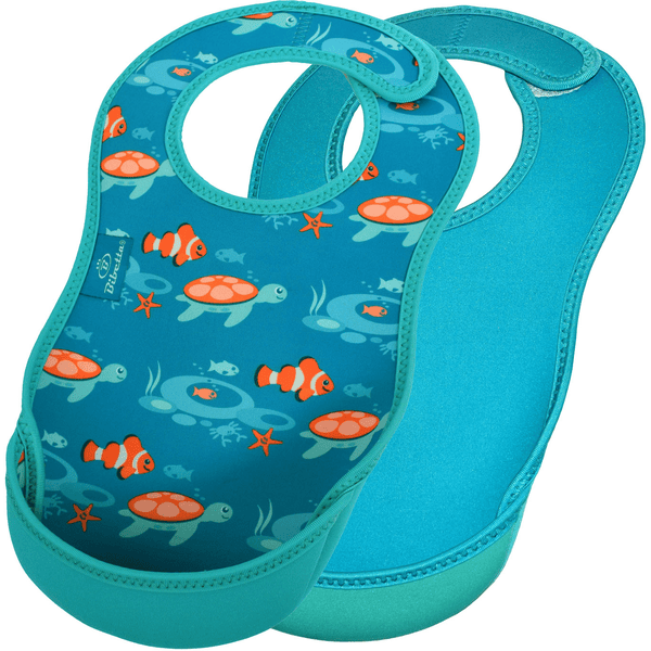 Bibetta Neopren-Lätzchen UltraBib® Tropischer Fisch / Türkis, 2 Stück 