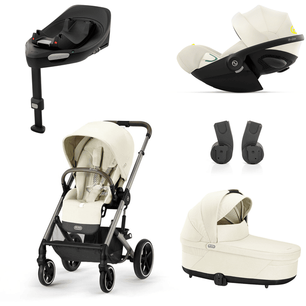 cybex GOLD Balios i-Size Barnevognsett S Lux Taupe Seashell Beige inkl. liggedel S Lux Seashell Beige, Cloud G Plus Seashell Beige Plus-bilbarnestol, adapter og Base G-basestasjon