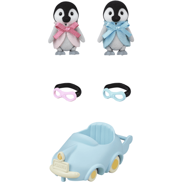 Sylvanian familles® Figurine jumeaux pingouins et voiture 5695