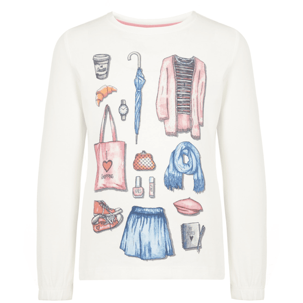 name it Girls Langarmshirt Ovia snow white