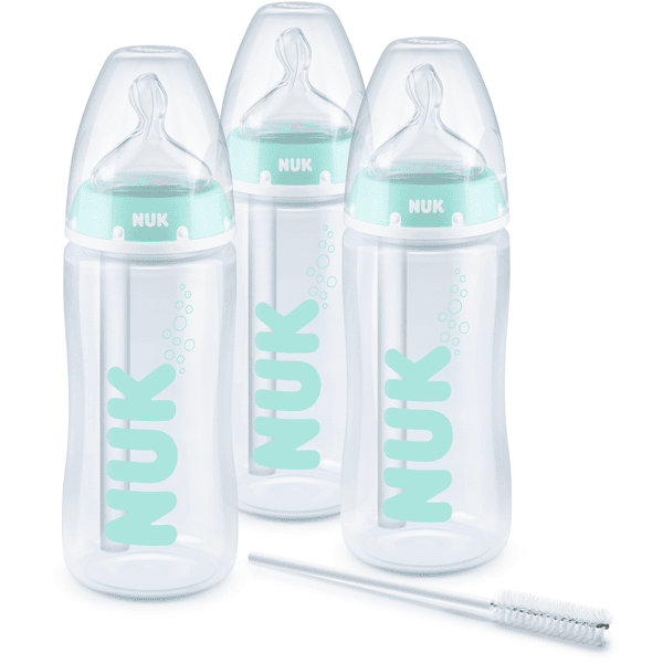 NUK Babyfles First Choice ⁺ Anti-koliek 3-flessen set, 300 | pinkorblue.nl