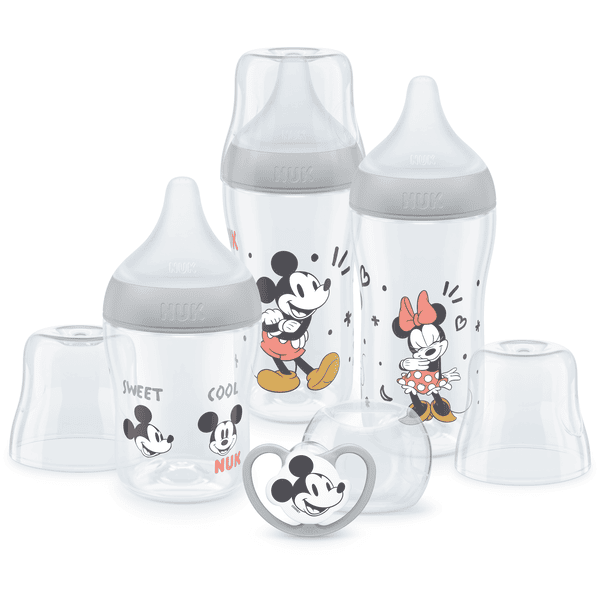 NUK Perfect Match Disney Mickey Mouse Set iniziale anticolica con ciuccio Space 0-6 mesi in grigio