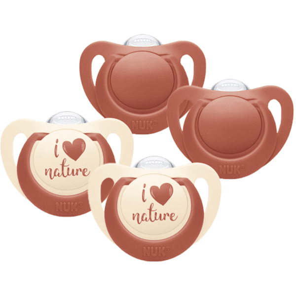 NUK Sucette For Nature silicone 18-36 mois, rouge lot de 4