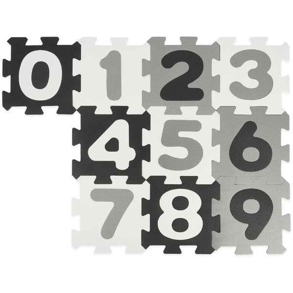 bieco Tappetino Puzzle con numeri, bianco/nero, 10 pezzi