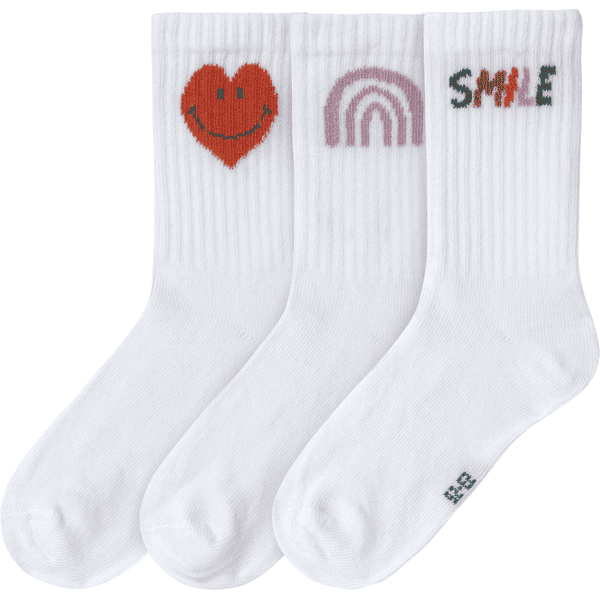 LÄSSIG Kinder Tennissocken 3er Pack Little Gang Smile weiß