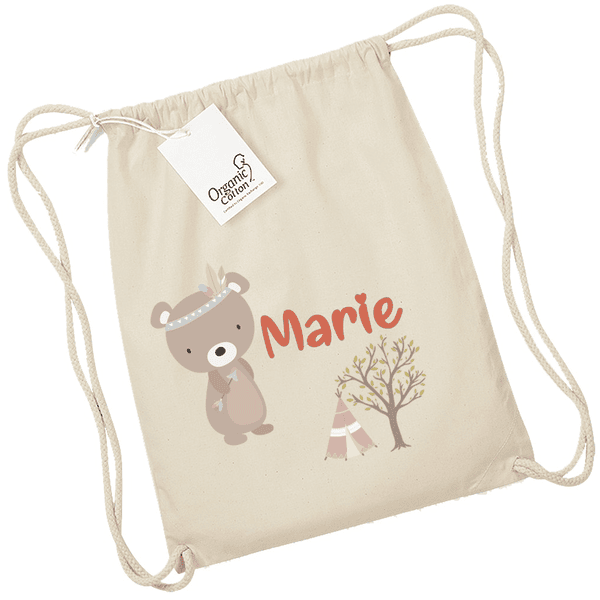 Minimutz Turnbeutel Personalisiert - Baumwolle Mit Kordel Für Kindergarten & Schule