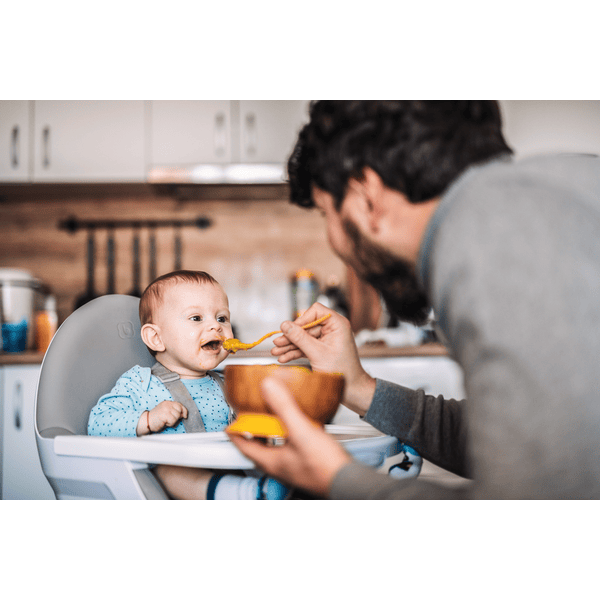 BEABA Cucchiaio per bambini in silicone 2a età grigio 